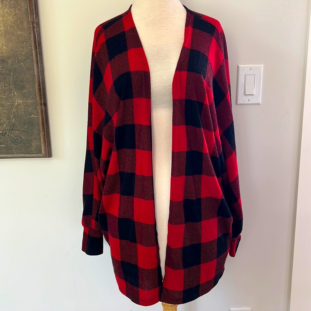 NWT Red and Black Buffalo Plaid Cardigan